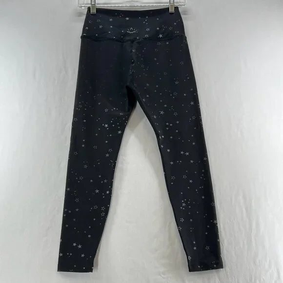 Beyond Yoga Tossed Star High Waist Crop Leggings Size S Iridescent Sparkle Black - Picture 4 of 12